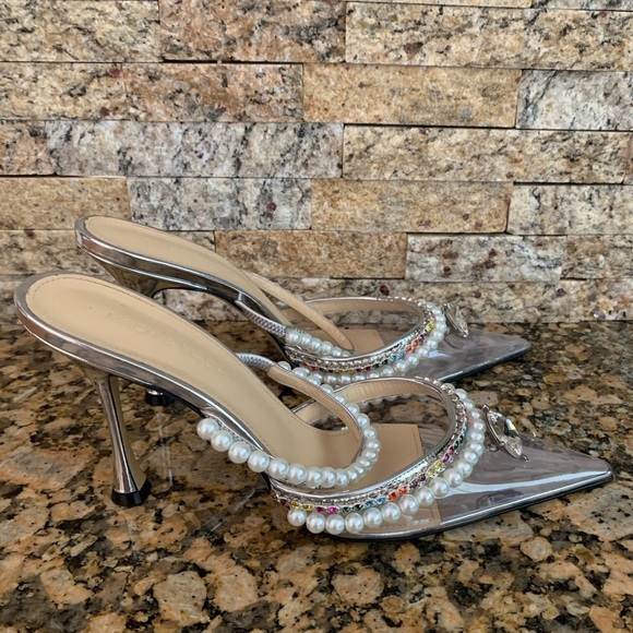 Mach & Mach Diamond of Elizabeth Imitation Pearl Pointed Toe Mule - Picture 5 of 12